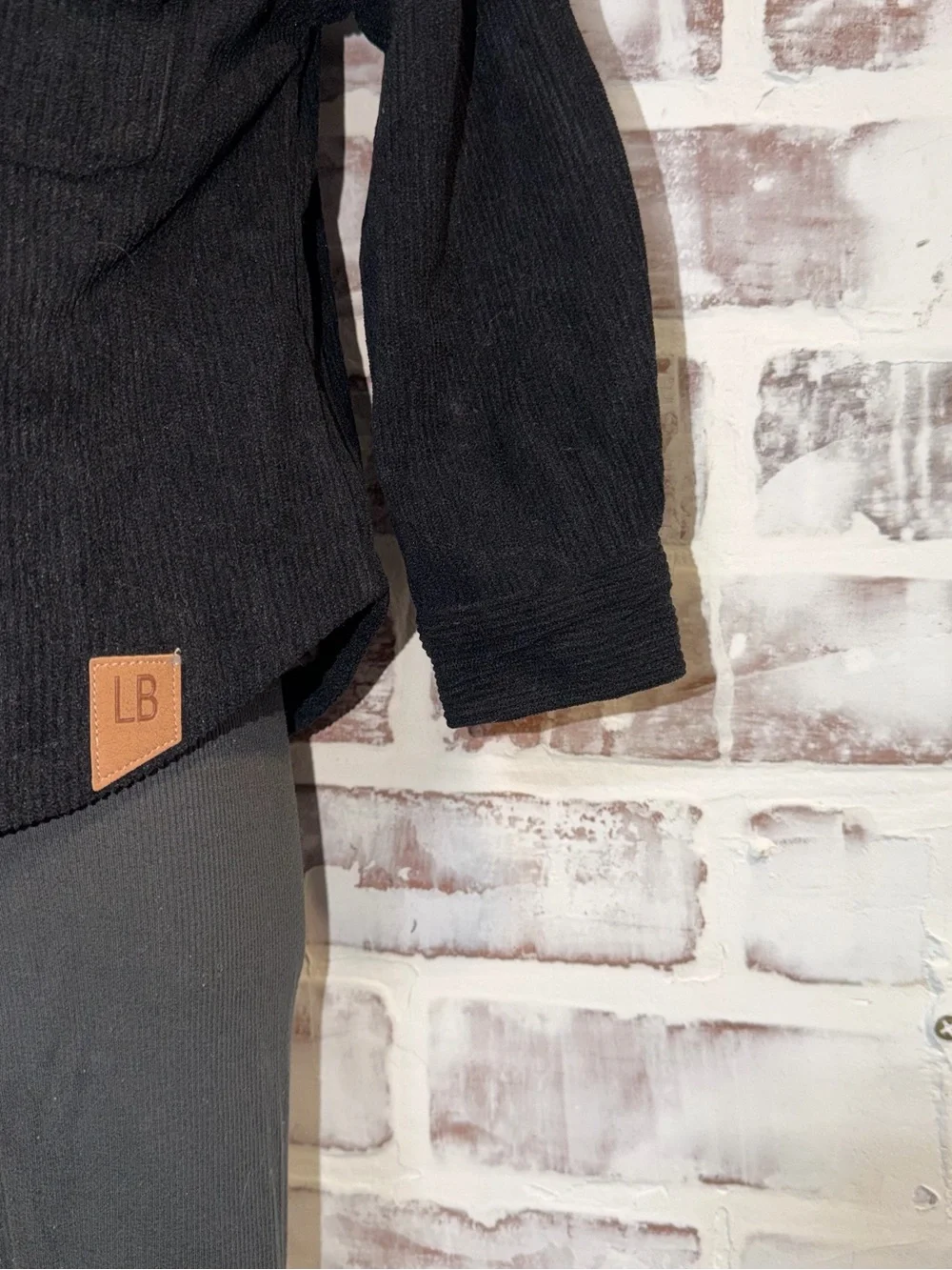 Little Bipsy Black Corduroy Jacket with Gray Hood